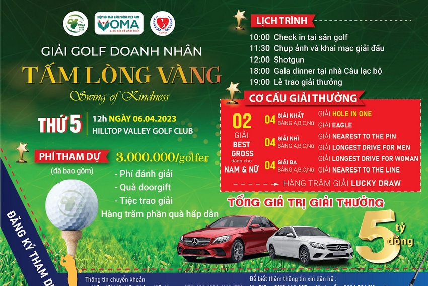 Khởi tranh giải golf “Doanh nhân Tấm lòng vàng” năm 2023
