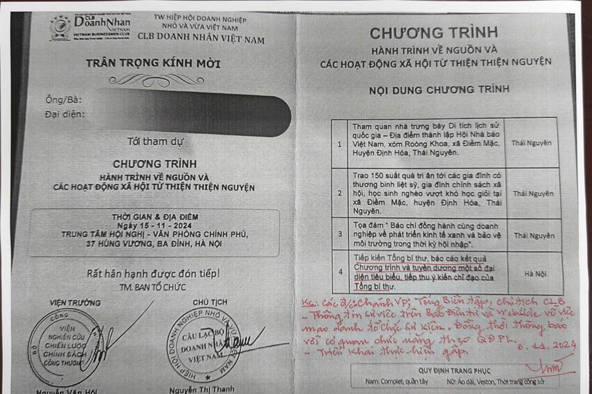 Thông báo khẩn về việc mạo danh tổ chức chương trình