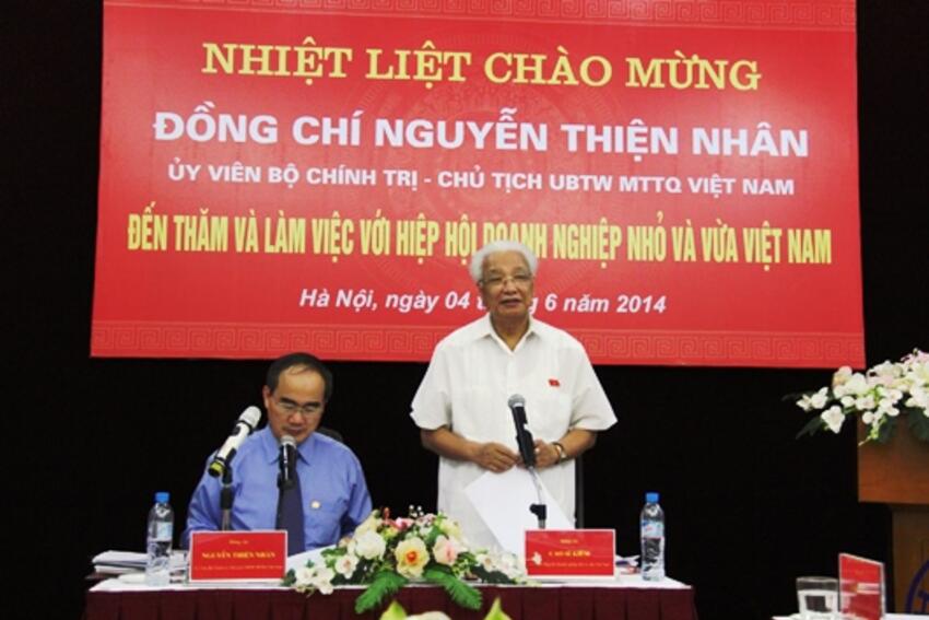 President of the Vietnam Fatherland Front Central Committee worked with Vietnam Association of Small and Medium Enterprises