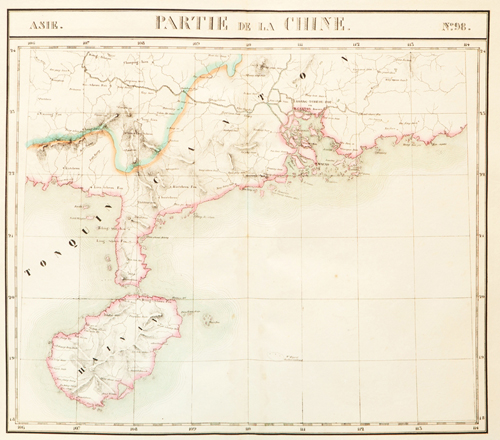 mang tên Partie de la Chine trong khoảng vĩ độ 18-21 và kinh độ 106-114 vẽ khu vực Quảng Đông và đảo Hải Nam, cho biết biên giới cực nam của Trung Quốc chưa chạm đến vĩ độ 18.