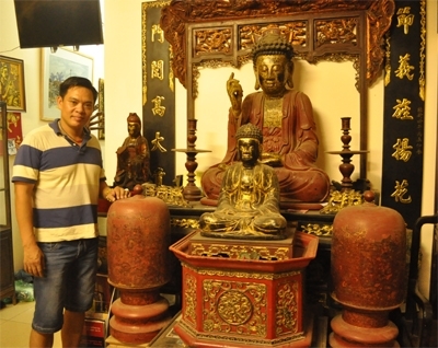 đồ-cổ, tượng, đại-gia, tượng-phật, sưu-tập, dát-vàng