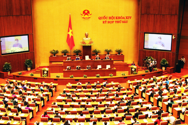 Phiên khai mạc kỳ họp thứ sáu, Quốc hội khoá XIV sáng 22/10. Ảnh: Giang Huy