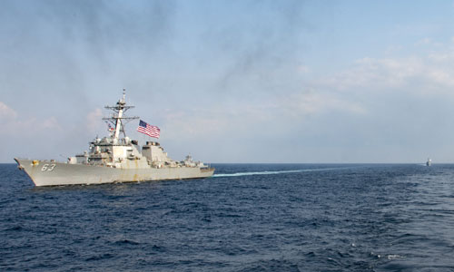 Tàu chiến Mỹ hoạt động trên Biển Đông. Ảnh: US Navy.